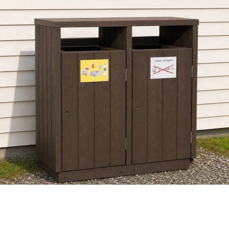 Conteneur pour tri sélectif en plastique recyclé