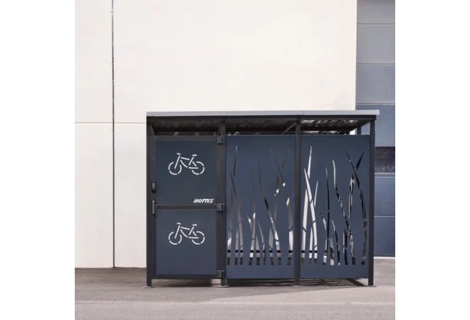 Abri 2 roues sécurisé vue de face