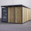 Abri 2 roues sécurisé tôle et bardage bois