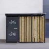 Abri 2 roues sécurisé 3x5 m tôle/bois vue de face