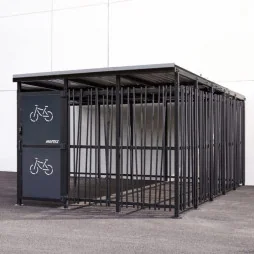 Abri 2 roues sécurisé en acier effet Bambou