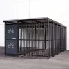 Abri 2 roues sécurisé en acier effet Bambou