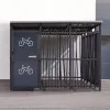 Abri 2 roues sécurisé en acier effet Bambou vue de face
