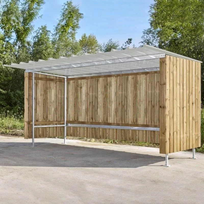 Abri vélos motos en bois et tôle