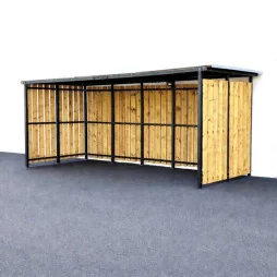 Abri vélos 5x2 m Tôle/bois