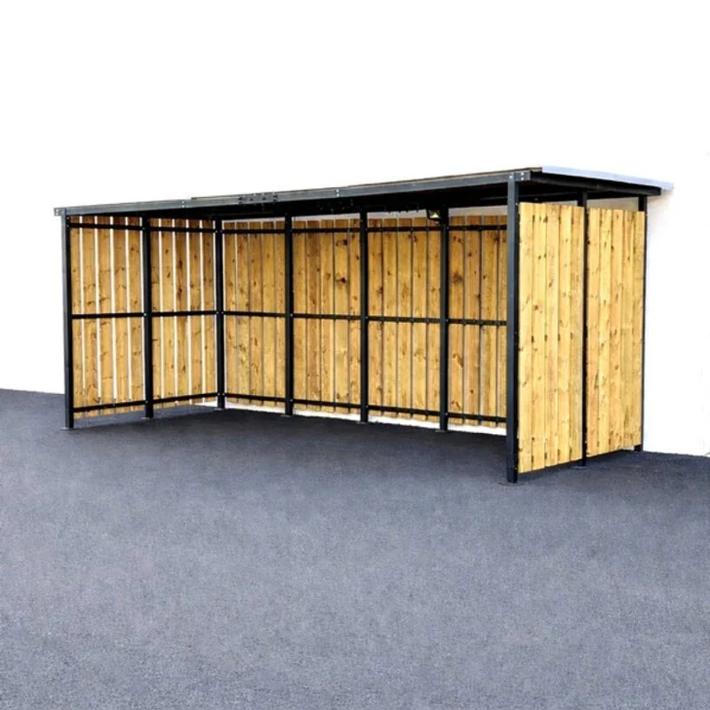 Abri vélos 5x2 m Tôle/bois
