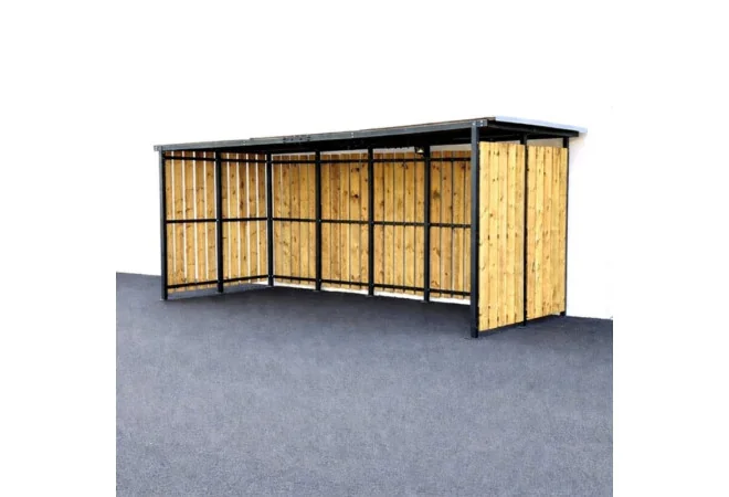 Abri vélos 5x2 m Tôle/bois