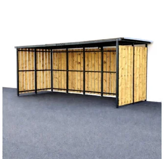 Abri vélos 5x2 m Tôle/bois