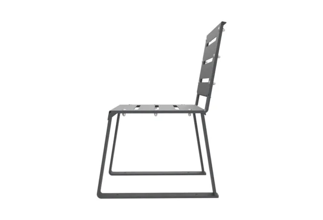 fauteuil de ville en acier vue de profil