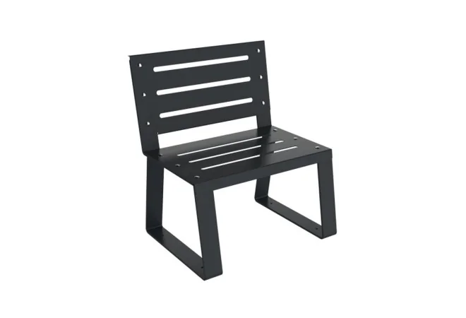 Fauteuil urbain métal ajouré gris anthracite