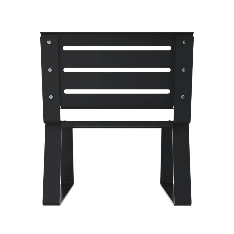 Fauteuil urbain métal ajouré gris anthracite vue de dos