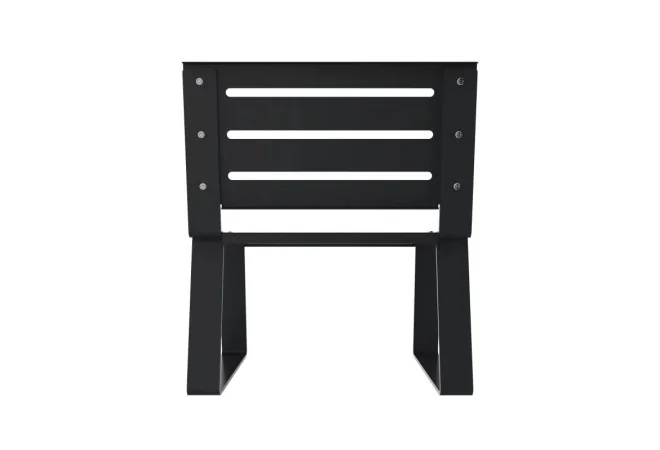 Fauteuil urbain métal ajouré gris anthracite vue de dos