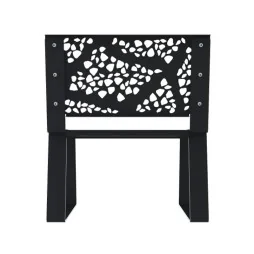 banc urbain une place en acier vue de dos