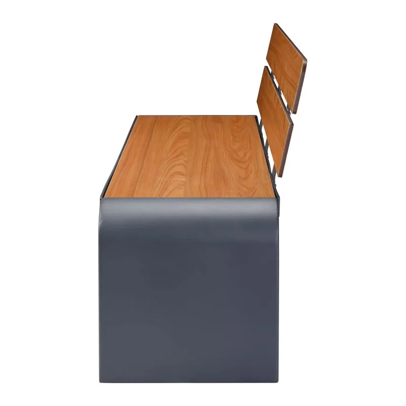 banc urbain design HPL teck vue latérale