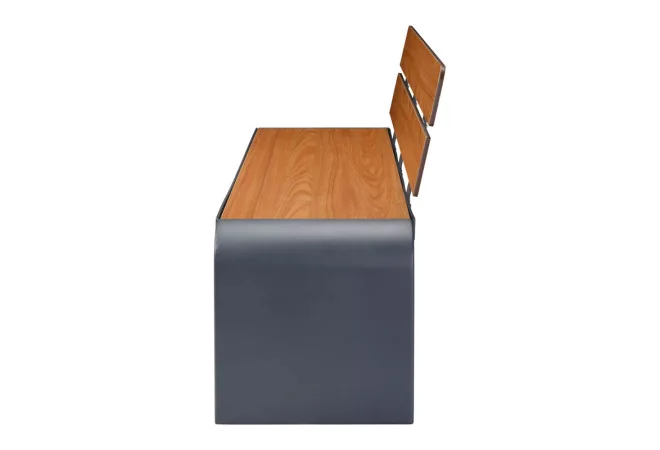 banc urbain design HPL teck vue latérale
