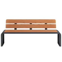 Banc public avec dossier en HPL teck