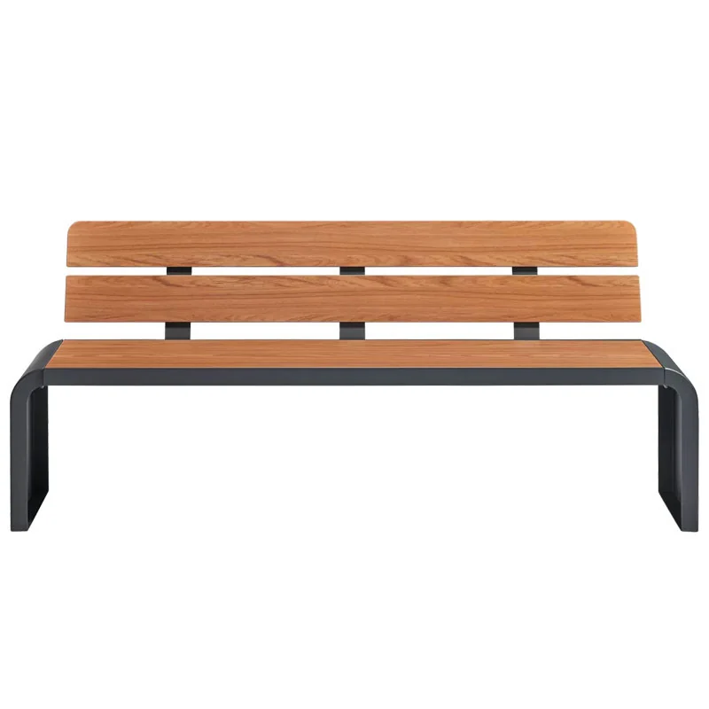 Banc public avec dossier en HPL teck