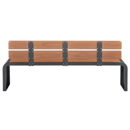 banc urbain design en HPL teck vue arrière