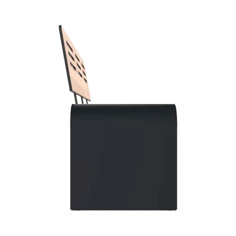 Banc HPL ajouré vue latérale coloris chêne clair