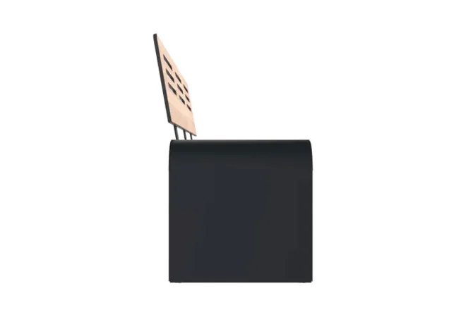Banc HPL ajouré vue latérale coloris chêne clair