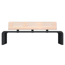 Banc public HPL ajouré vue de face coloris chêne clair