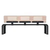 Banc de ville HPL ajouré vue arrière coloris chêne clair