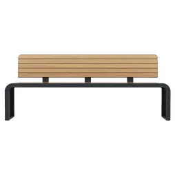 Banc urbain design HPL effet lames vue de face