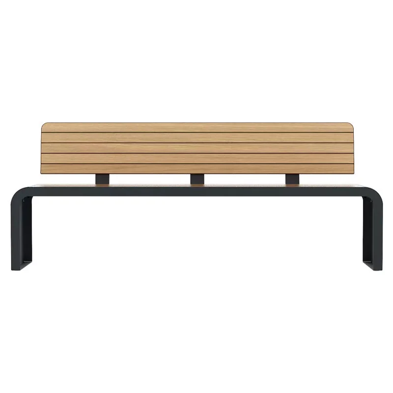 Banc urbain design HPL effet lames vue de face
