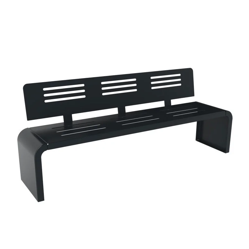 Banc acier extérieur ajouré gris anthracite