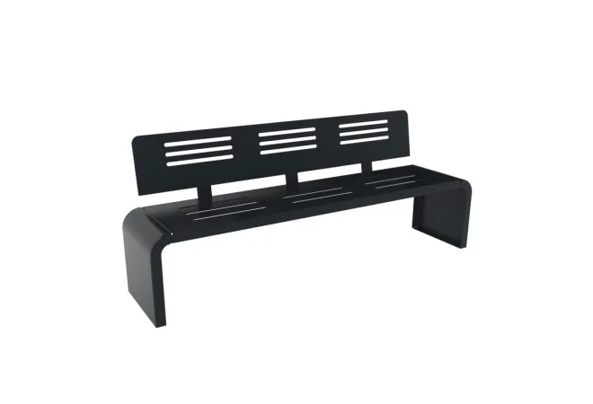 Banc acier extérieur ajouré gris anthracite