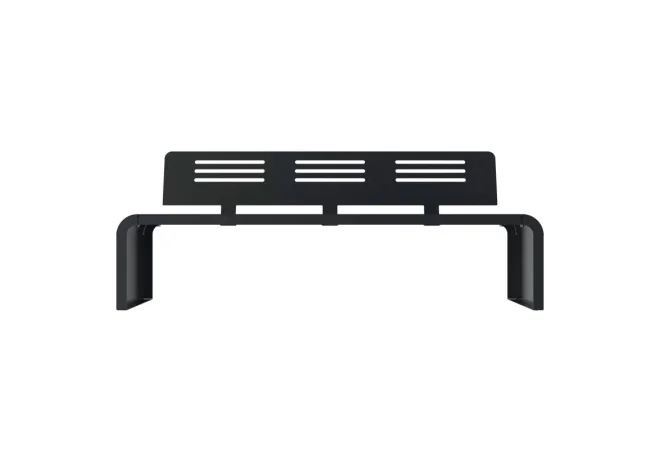 banc urbain en acier vue de face