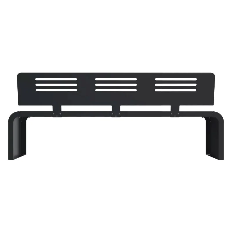 banc de ville en acier vue de dos