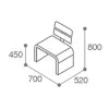 dimensions du fauteuil urbain design HPL et acier