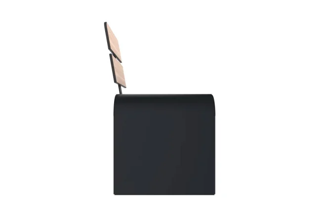 Fauteuil urbain design lames HPL coloris chêne clair vue latérale