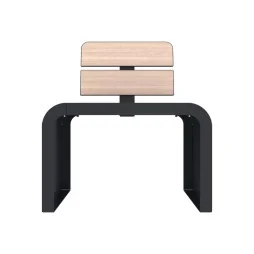 Fauteuil public lames HPL coloris chêne clair vue de face