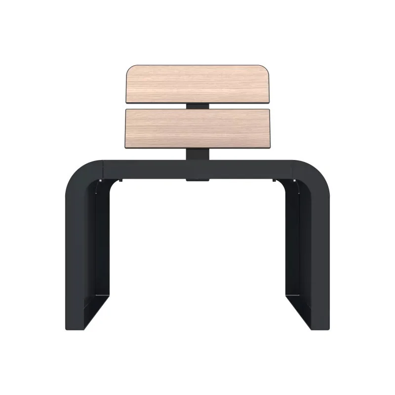 Fauteuil public lames HPL coloris chêne clair vue de face