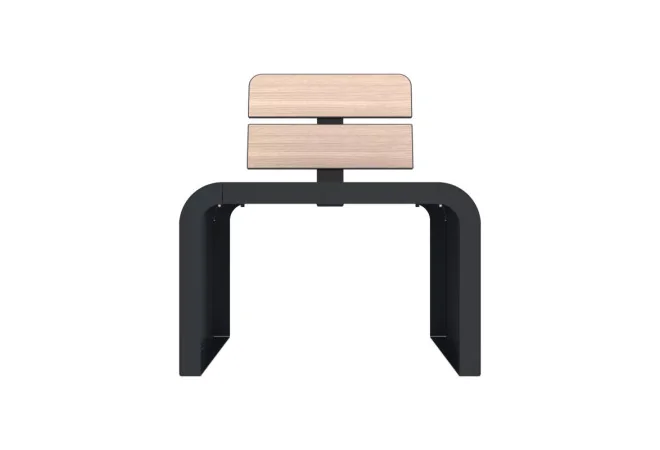Fauteuil public lames HPL coloris chêne clair vue de face