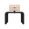 Fauteuil public lames HPL coloris chêne clair vue de face