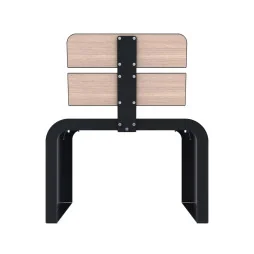Fauteuil extérieur collectivités lames HPL coloris chêne clair vue de dos