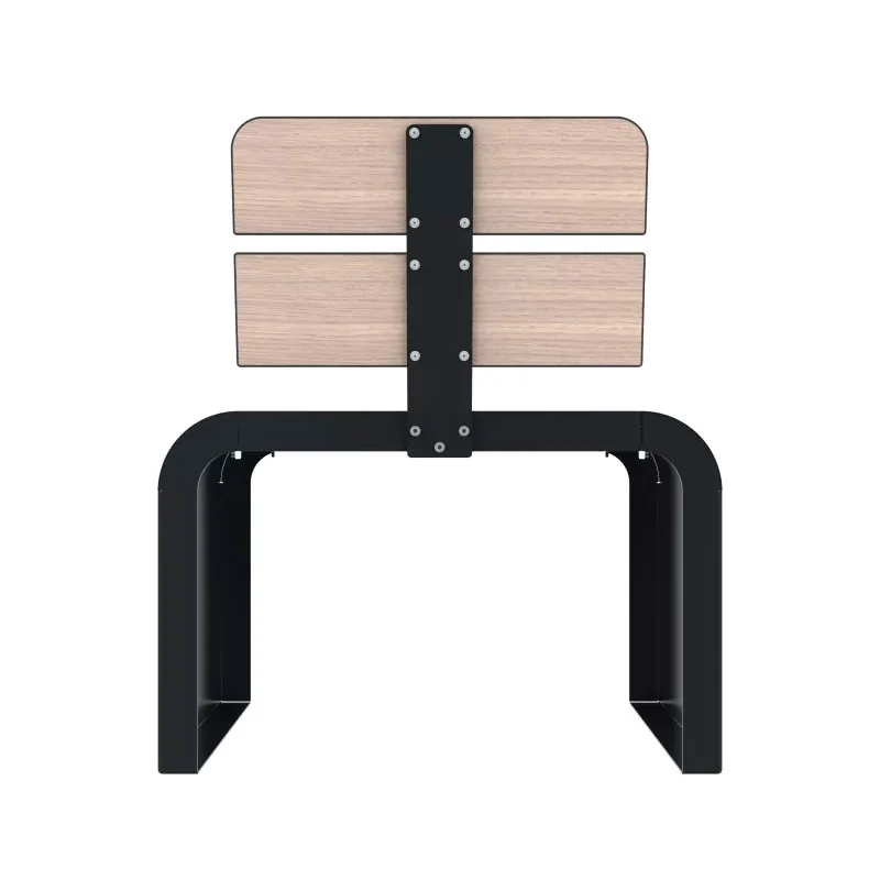 Fauteuil extérieur collectivités lames HPL coloris chêne clair vue de dos