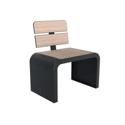 Fauteuil urbain design lames HPL coloris chêne clair