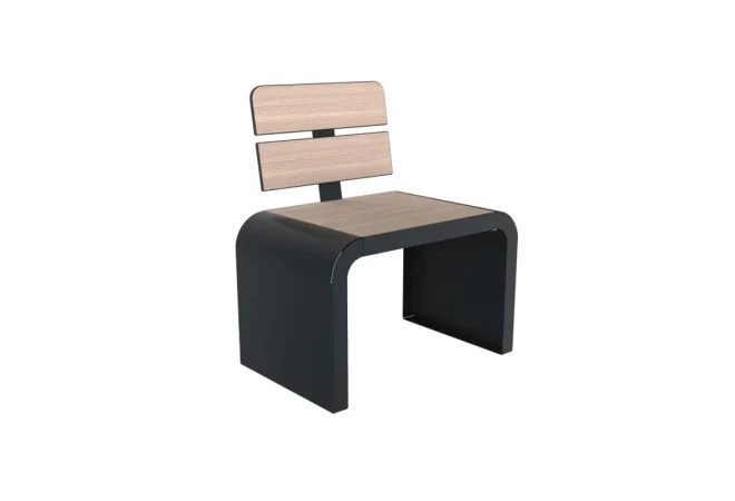 Fauteuil urbain design lames HPL coloris chêne clair