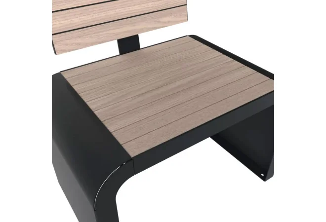 fauteuil extérieur collectivités vue de l'assise en hpl