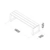 dimensions de la banquette urbaine en bois et métal