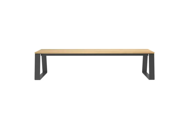 banquette collectivité bois et acier vue de face