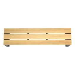 banquette publique bois et acier vue de dessus