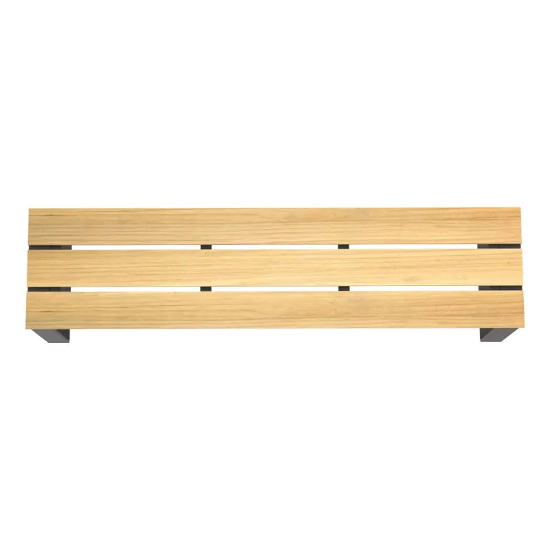 banquette publique bois et acier vue de dessus