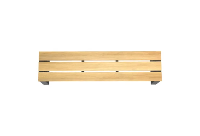 banquette publique bois et acier vue de dessus