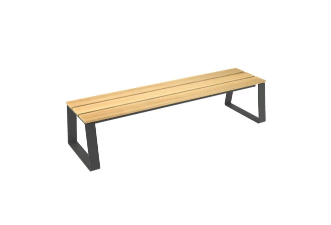 banquette urbaine bois et acier