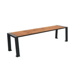 banquette urbaine métal et HPL aspect pin tyrol